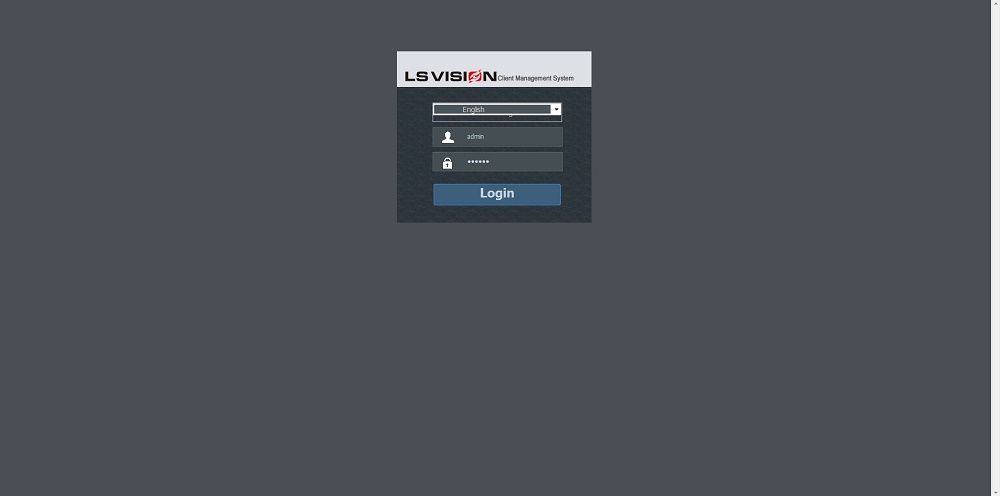 Login interface of LS VISION IP Camera IE Browser
