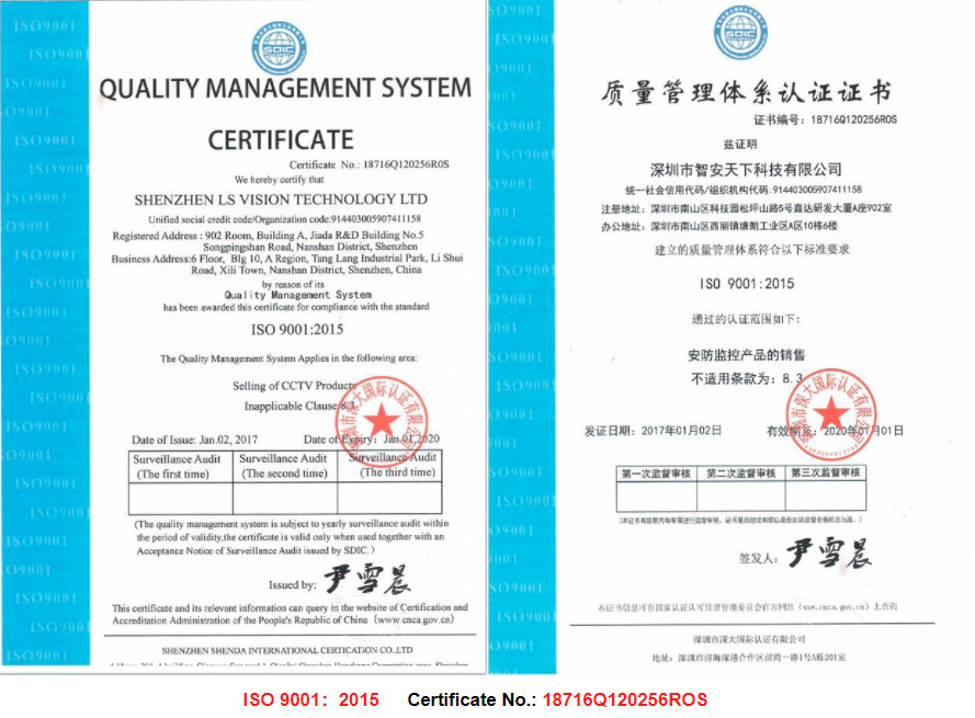 quality management system certificate