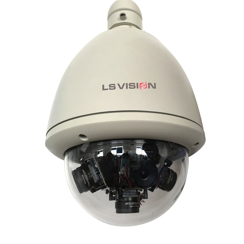 LS VISION latest 5x2MP Megapixel IR Night Vision 360 Degree Panoramic IP Camera