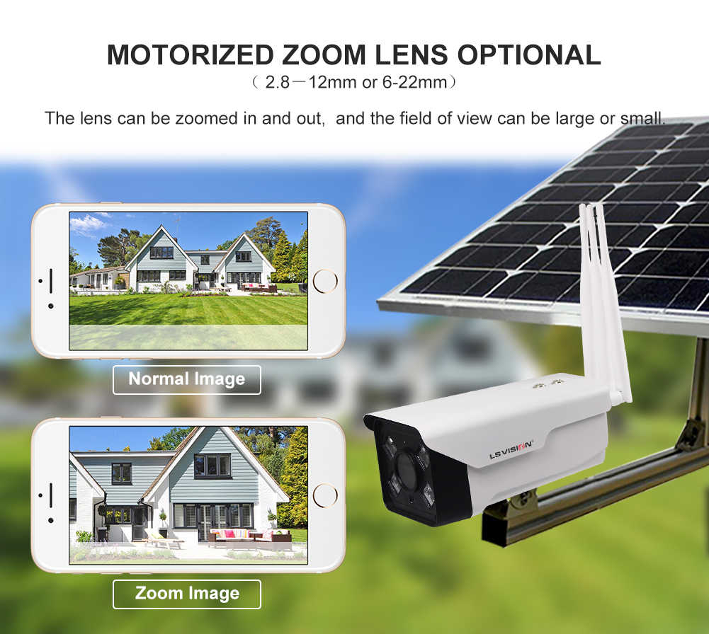 motorized zoom 4g solar security camera 