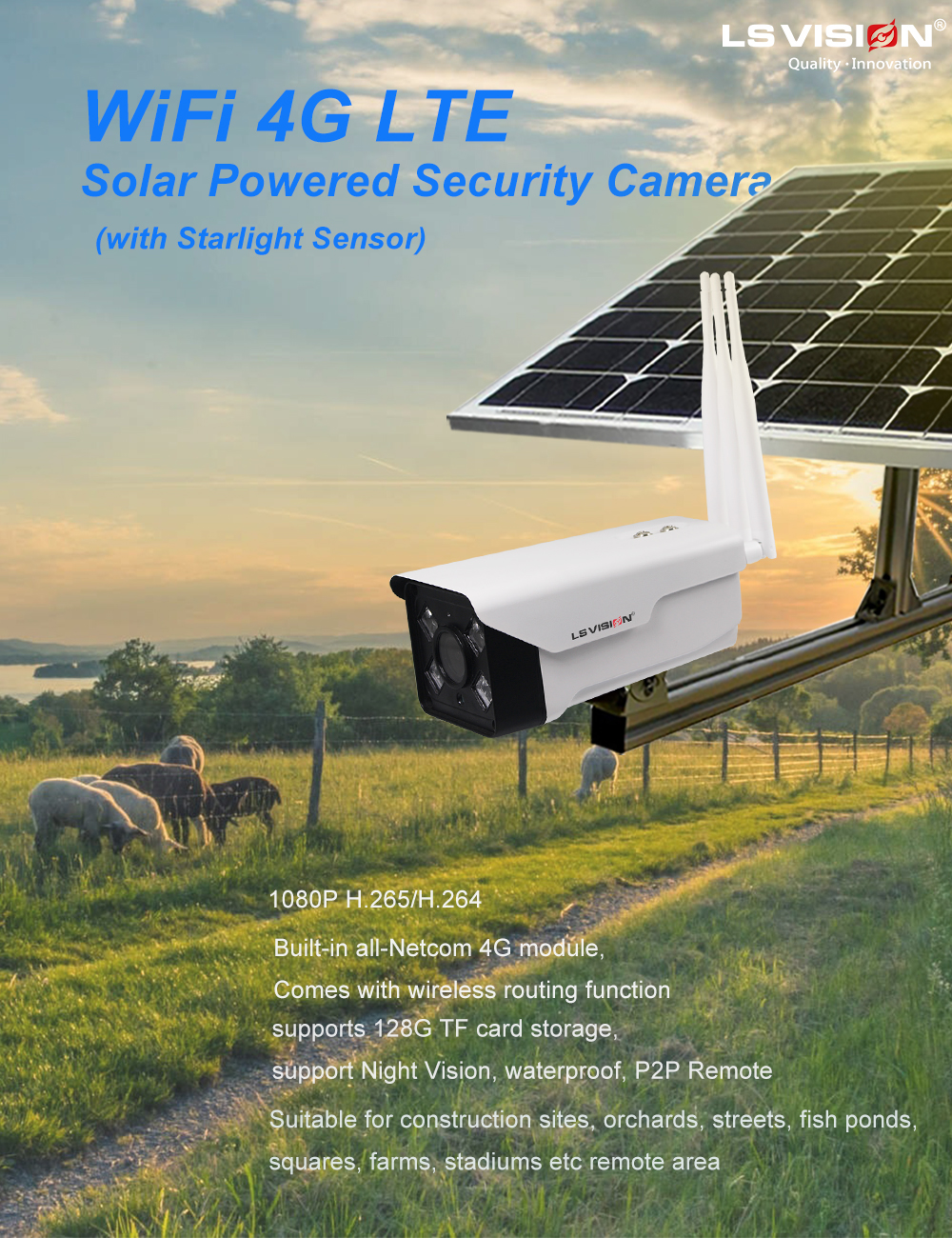 4g solar security camera for remote surveillance