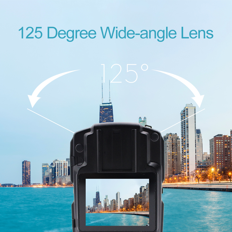 125 degree Wide Angle Night Vision Police Body Camera