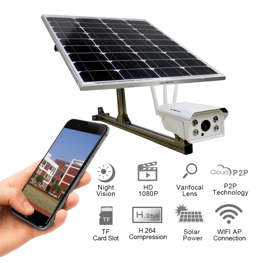 1080P HD WiFi p2p solar powered IP Camera