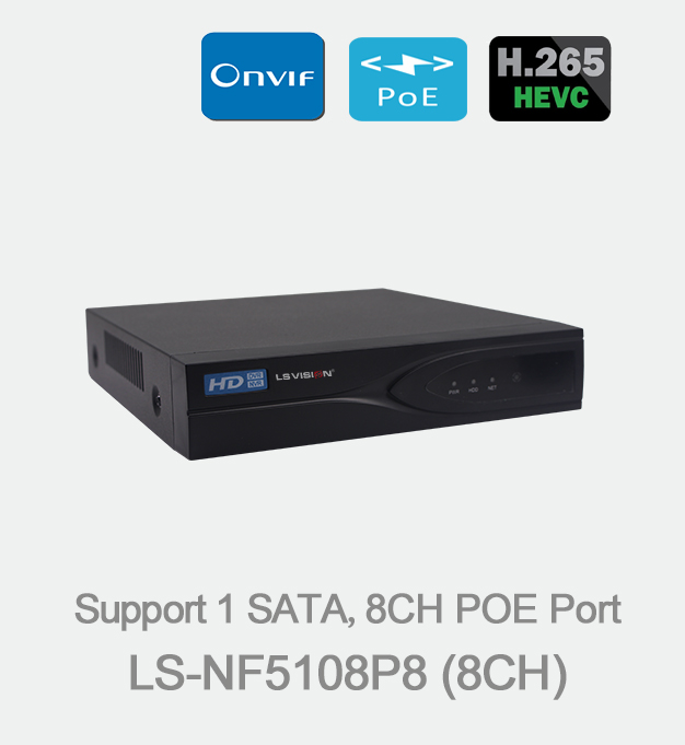 8ch 5mp hd nvr with POE