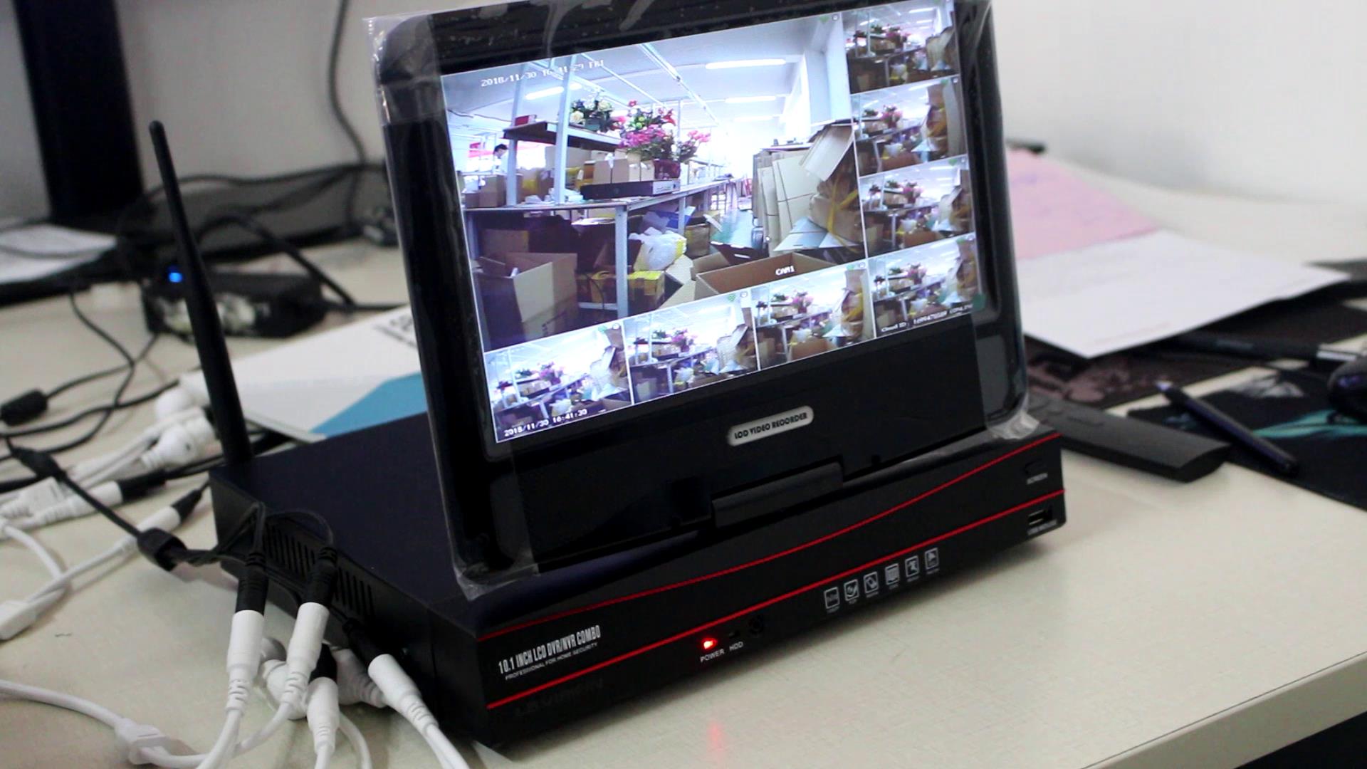 Wireless Wifi IP Camera NVR Kit with 10 Inch LCD Screen