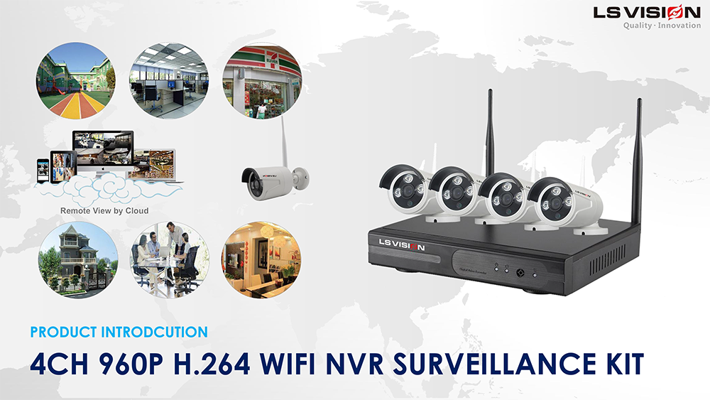 h.264 4ch 960p wifi nvr kits