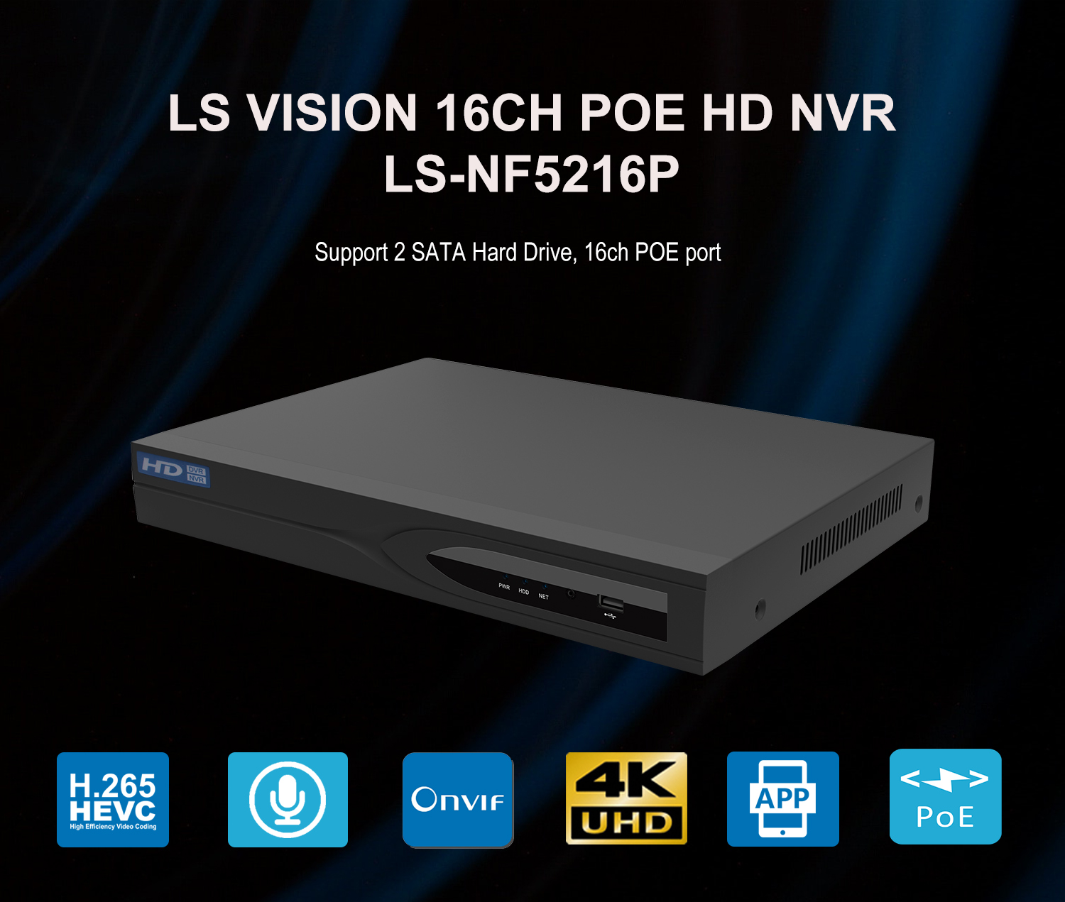 NVR HD POE 8CH avec 4 ports POE