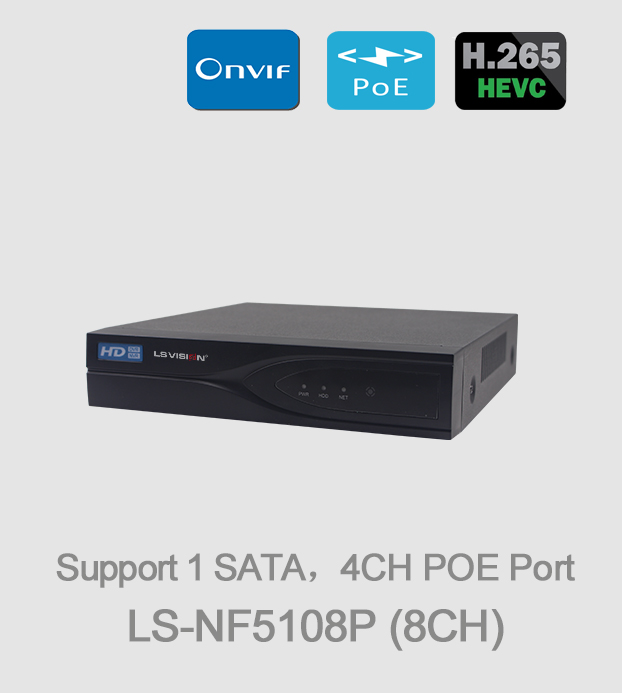 8ch hd nvr with 4 POE port 