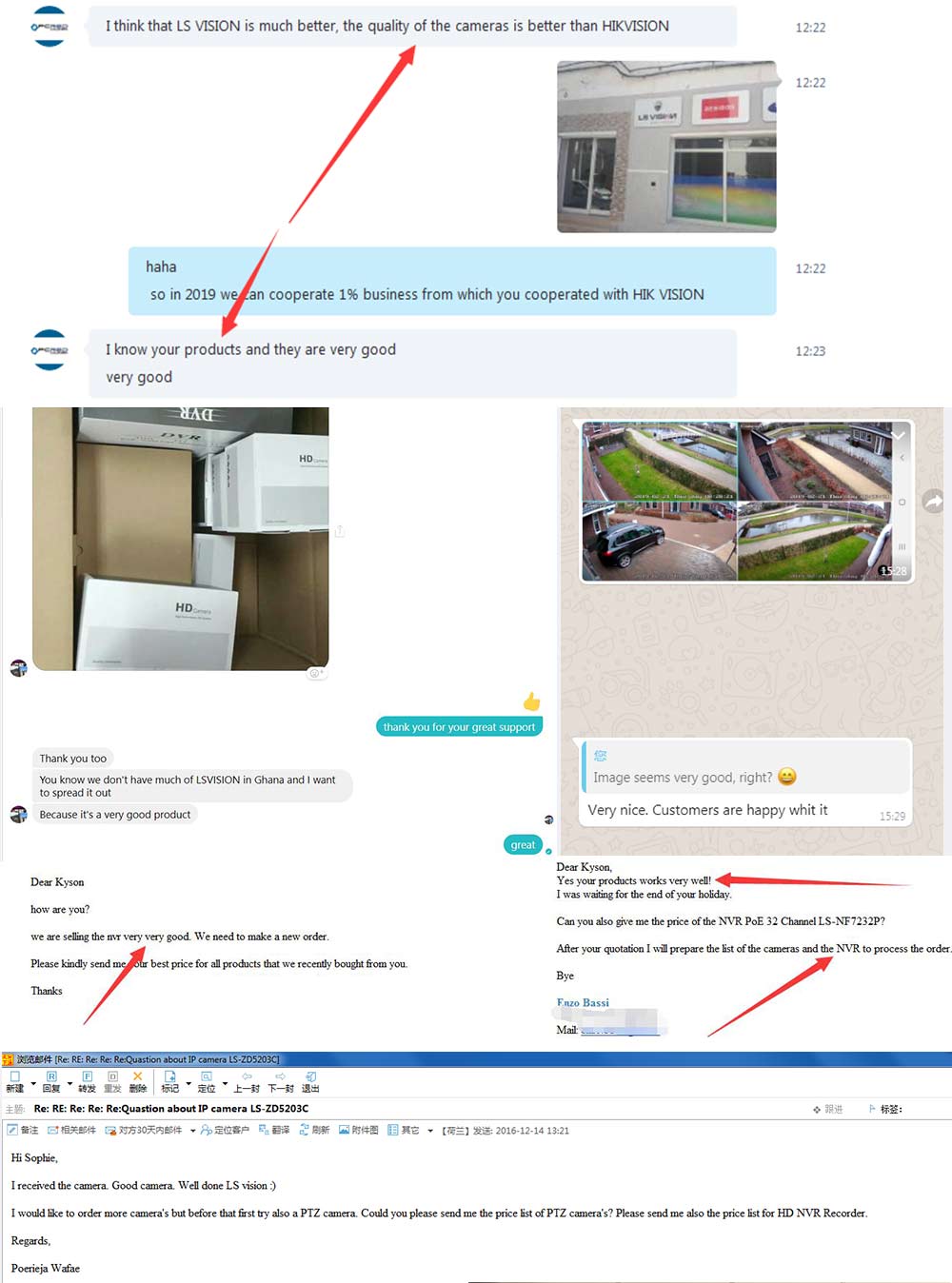 Customer's praise for LS VISION about NVR