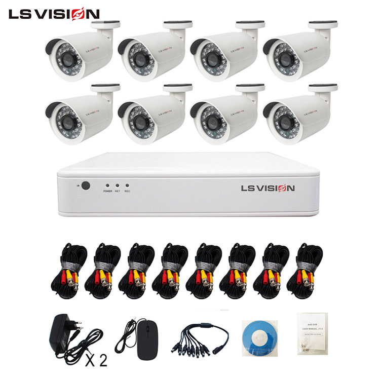LS VISION 2019 Hot Sell 8CH 2MP CCTV Camera System  Video Surveillance AHD DVR Kit For Home and Office