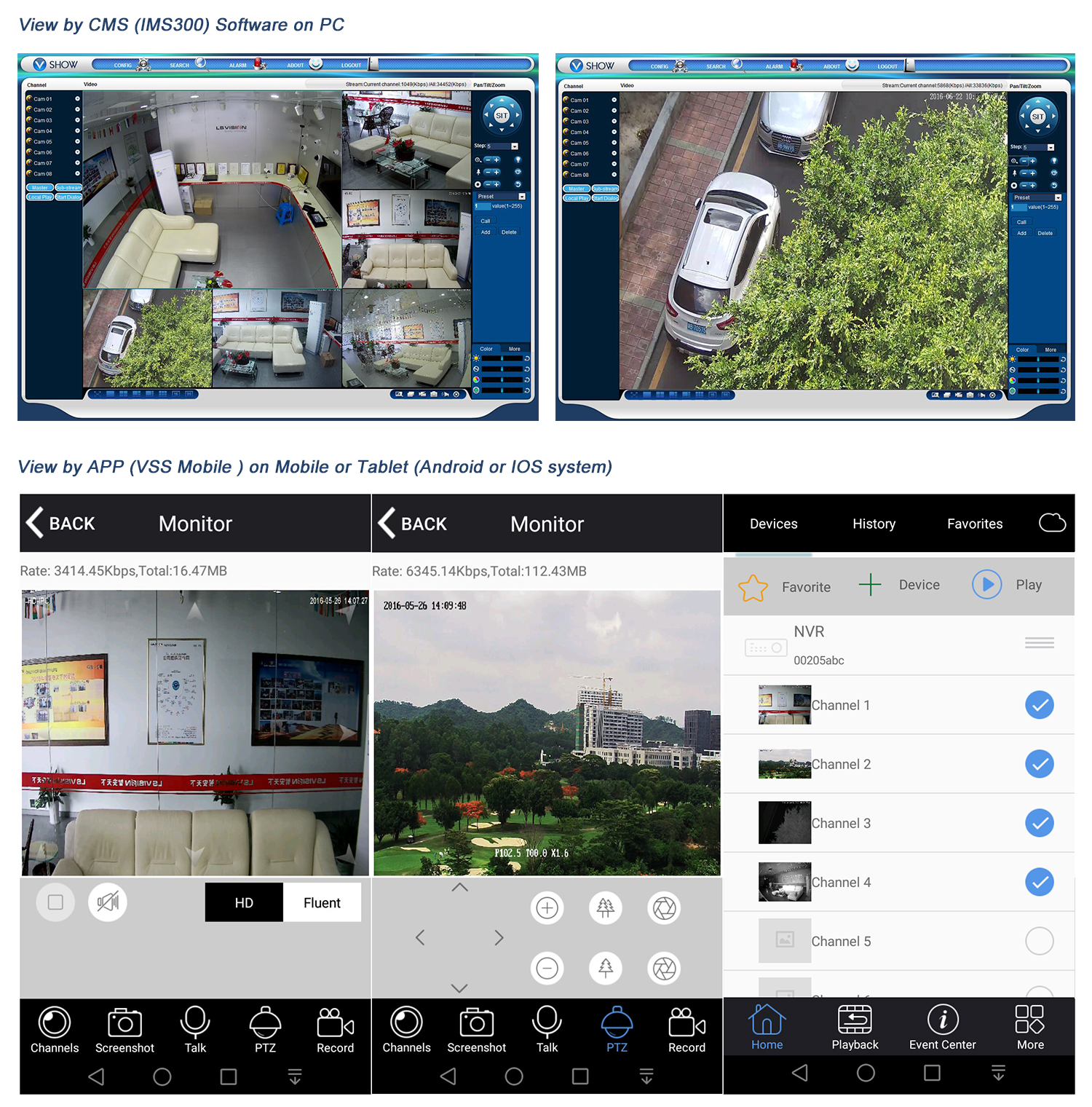 CMS Software or APP Real Time View