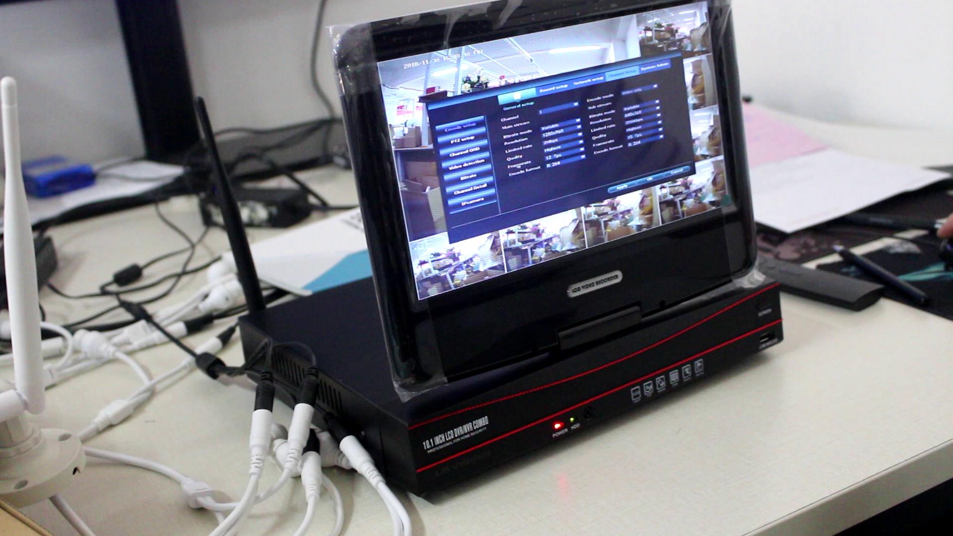 Wireless IP Camera NVR Kit with 10 Inch LCD Screen