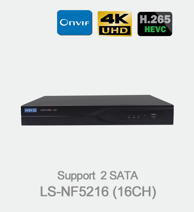 LS VISION 16CH NVR support 2SATA