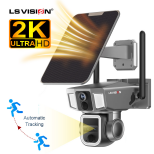 LS VISION Dual lens 2K Solar Panel Camera With Ai function