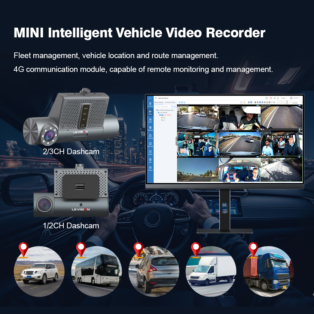 LS VISION AI dual dash cam