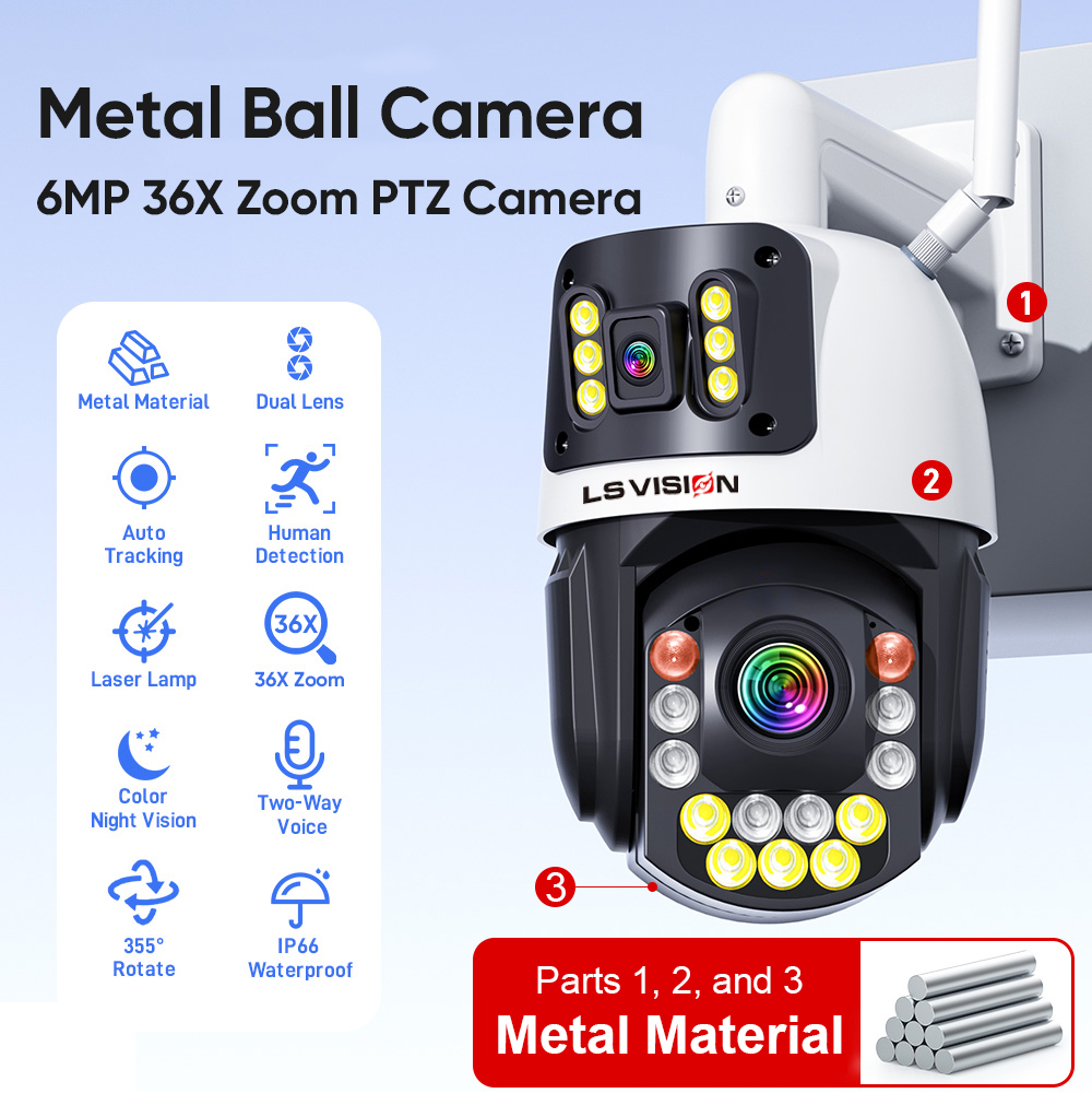 Ls Vision Metal Ball Camera 6mp 36x Zoom Ptz Camera