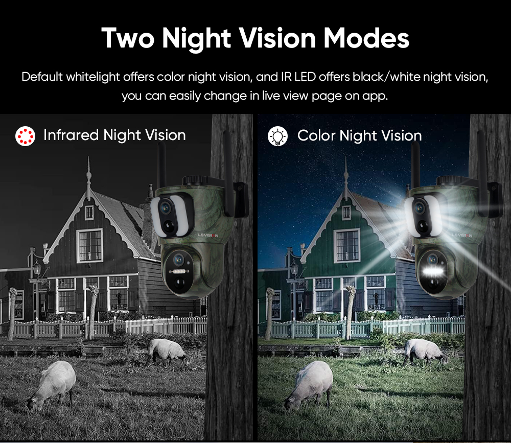 Two Night Vision Modes Camouflage Solar Camera