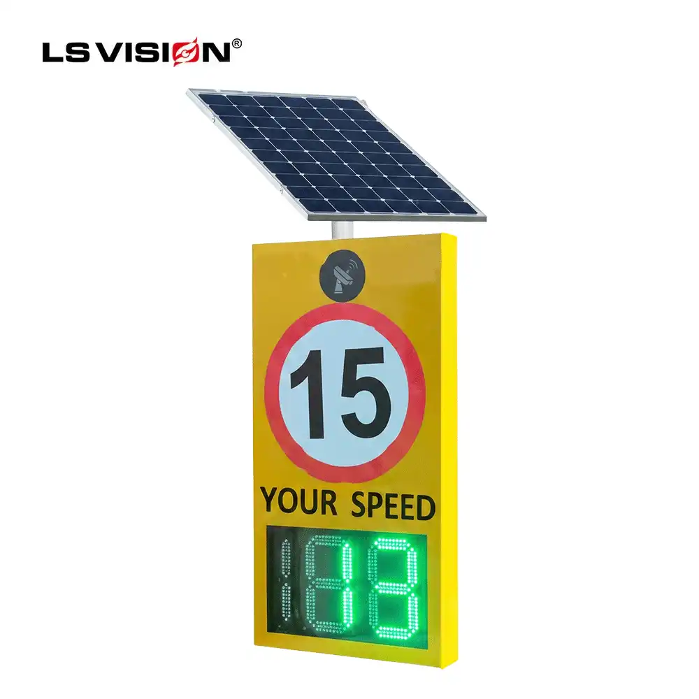 Solar Radar Speed Sign Ls Rsm20 Sp With Led Speed Display And Solar Panel For Outdoor Speed Warning